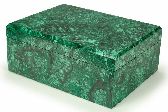 Flowery, Polished Malachite Jewelry Box #272533